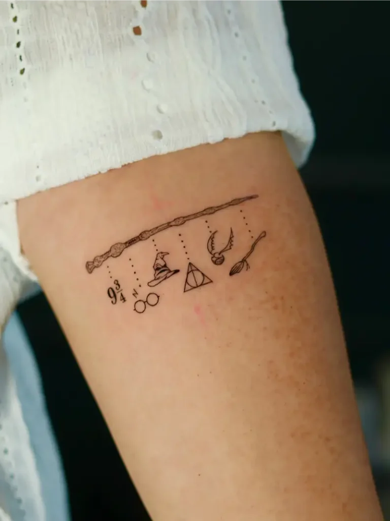 Minimalist Harry Potter Symbol Collection Tattoo
