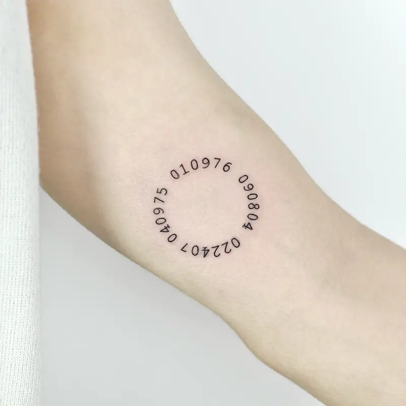 Minimalist Numeric Circle Tattoo