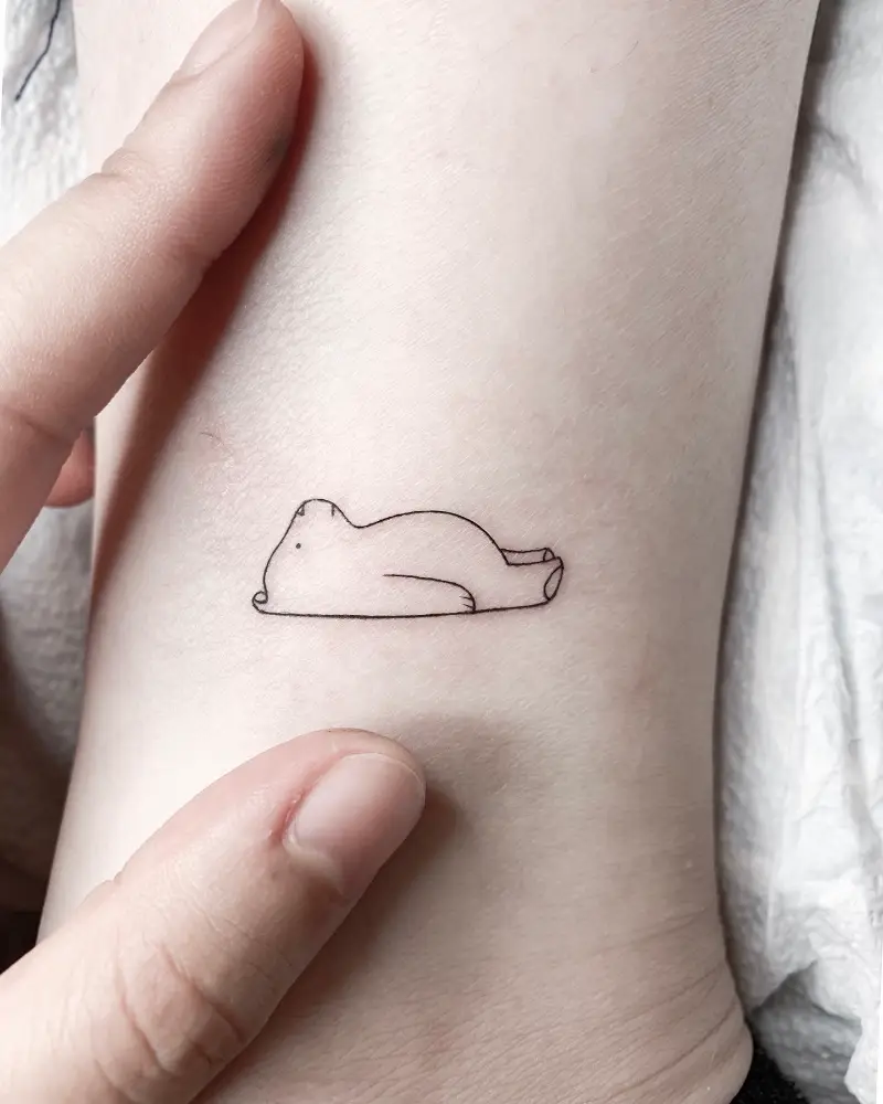 Minimalist Sleeping Polar Bear Tattoo