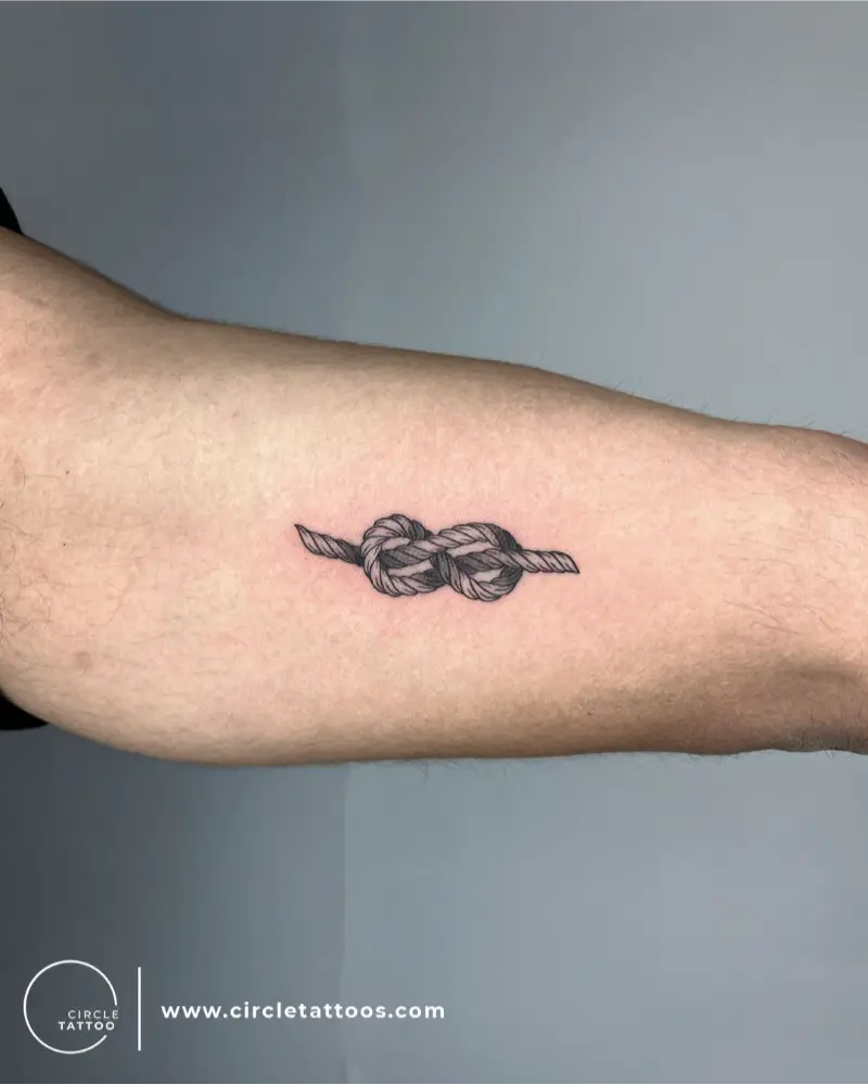 Minimalist Twin Knot Rope Tattoo