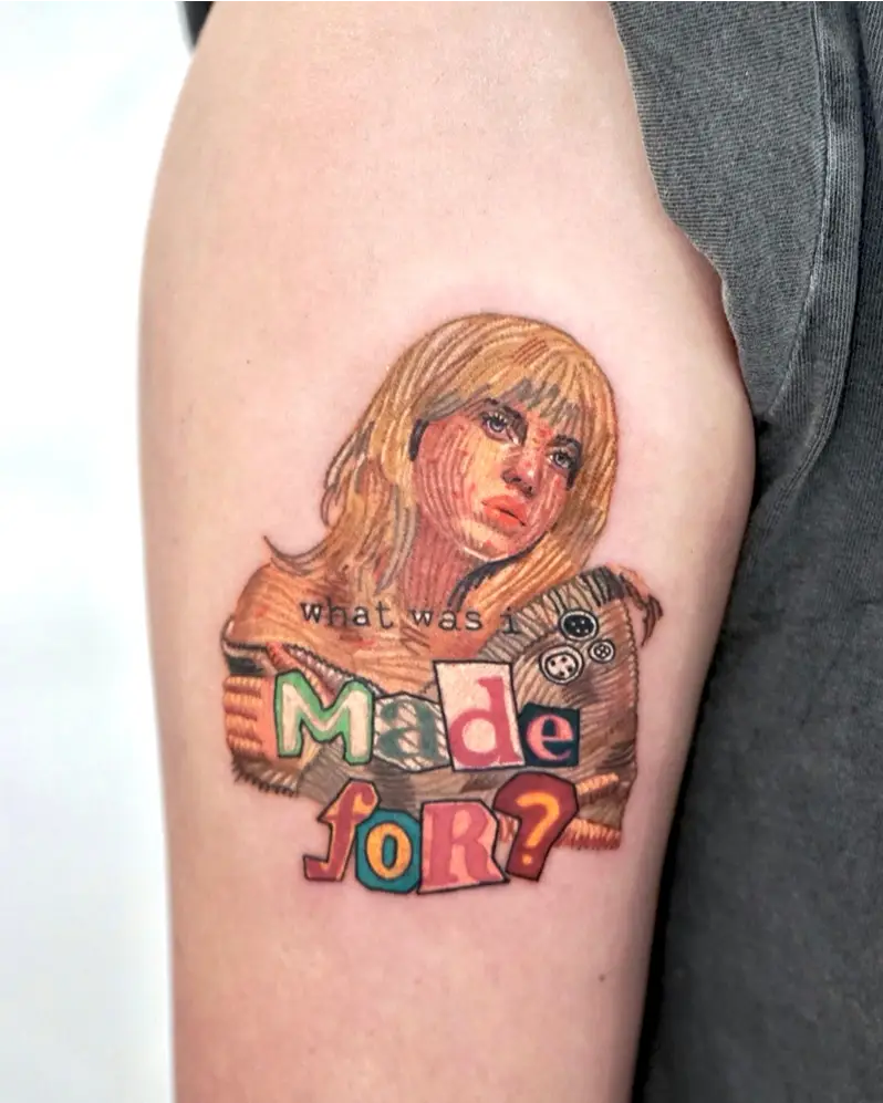 Mixed Media What Was I Made For? Portrait Tattoo