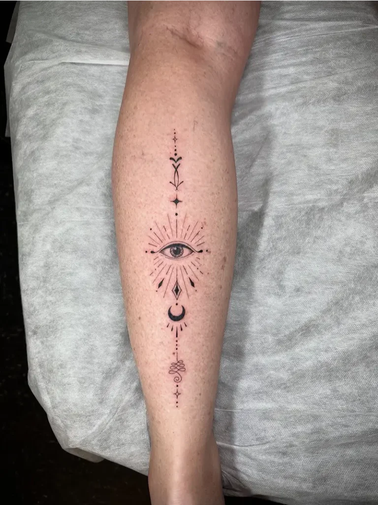 Mystical Eye Unalome Mandala Tattoo