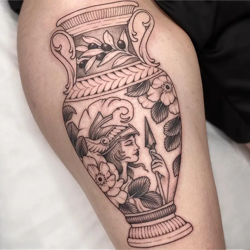 Ornamental Greek Vase Athena Tattoo