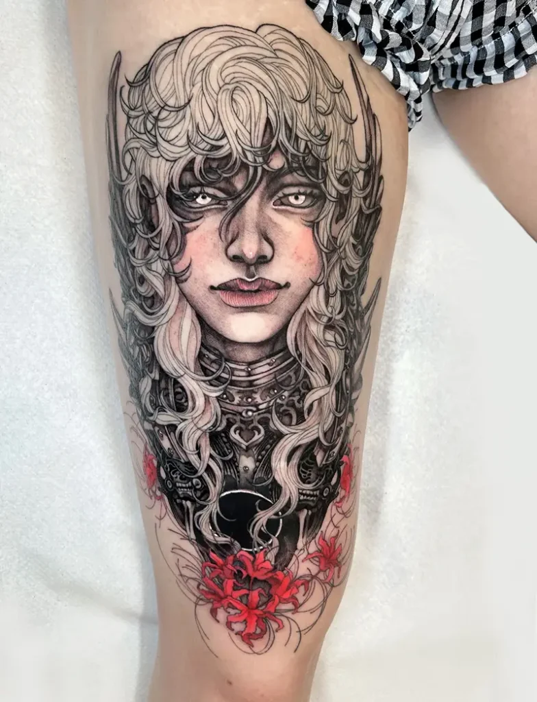 Ornamental Griffith Portrait Berserk Tattoo