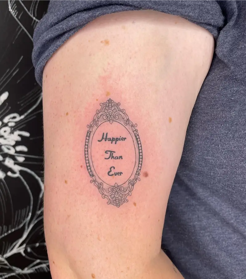 Ornamental Mirror Happier Than Ever Tattoo