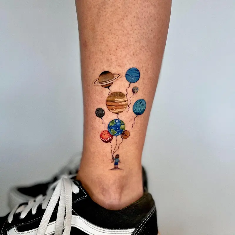 Planet Balloon Tattoo