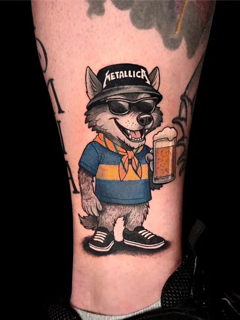 Playful Boca Juniors Metallica Fan Tattoo
