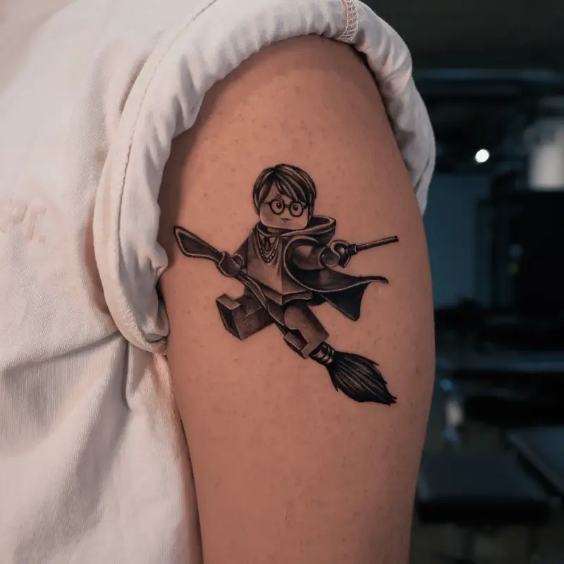 Playful LEGO Harry Potter Tattoo