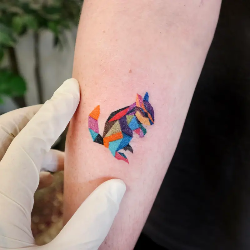 Polygon Squirrel Tattoo