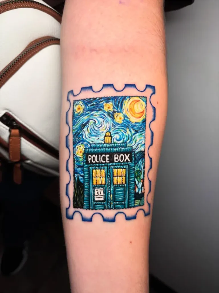 Pop Culture The Starry Night TARDIS Tattoo
