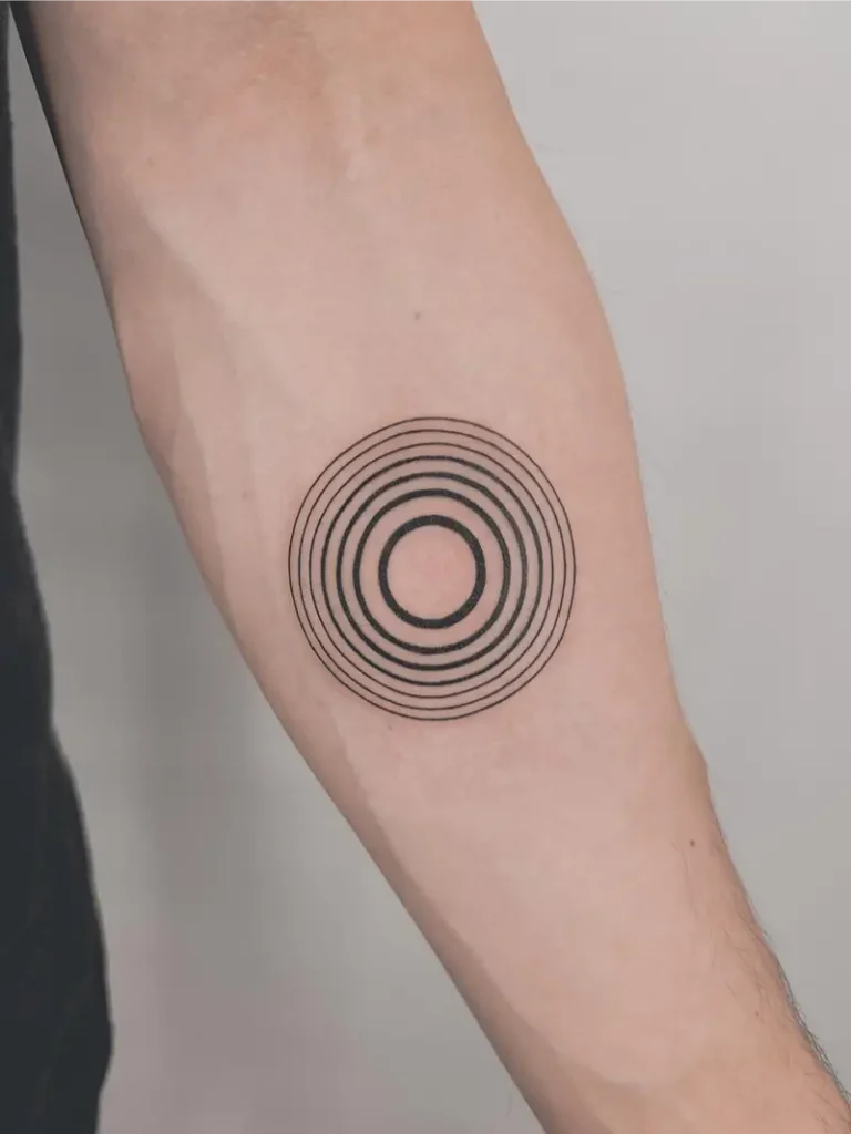 Precision Concentric Circle Tattoo