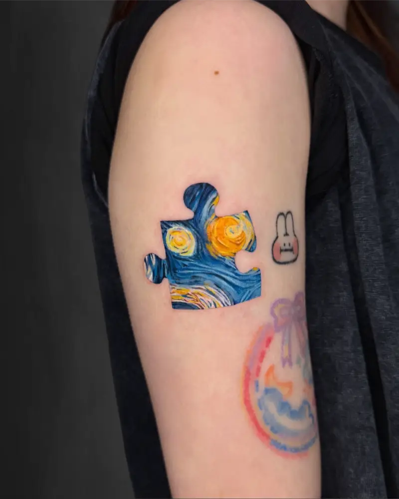 Puzzle Piece The Starry Night Tattoo