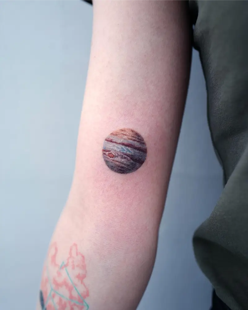 Realistic Jupiter Planet Tattoo