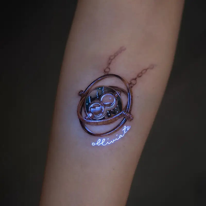 Realistic Time Turner UV Tattoo