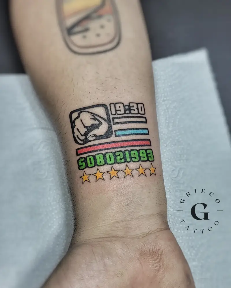 Retro HUD Interface GTA Tattoo