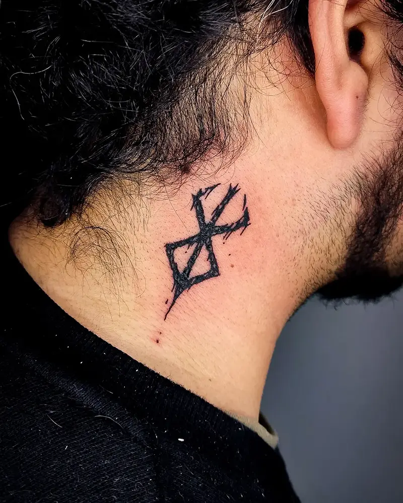Rough Blackwork Brand of Sacrifice Berserk Tattoo