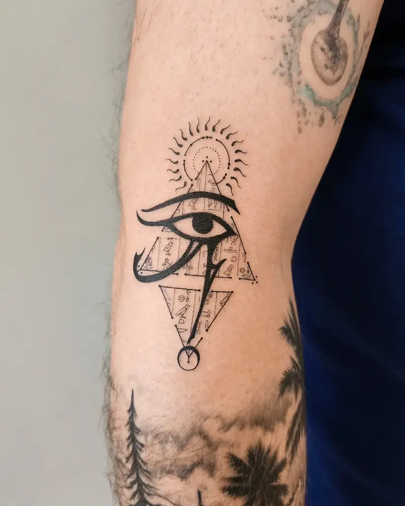 Sacred Geometric Eye of Horus Tattoo