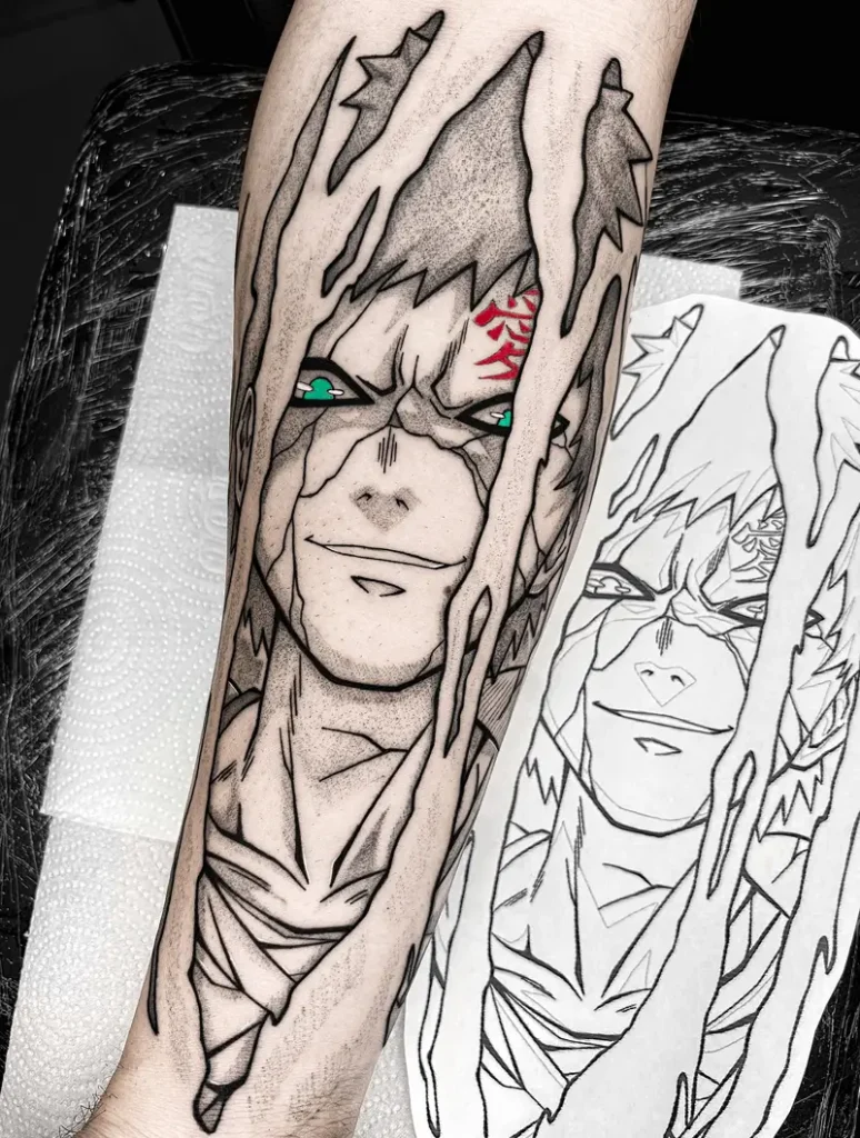 Shukaku Emerging Gaara Tattoo