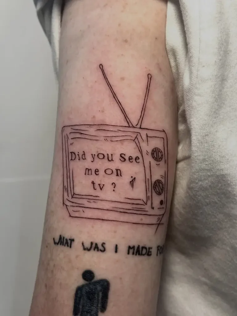 Sketch Style Did You See Me On TV? Television Tattoo