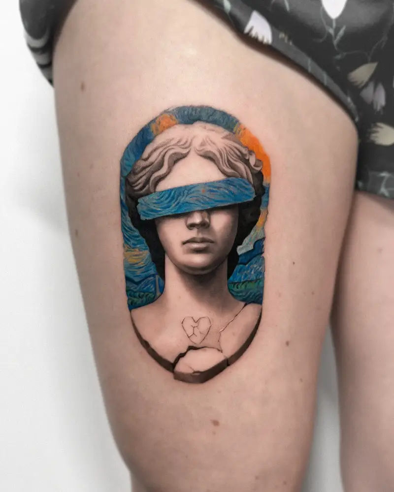 Surreal Realism Van Gogh Portrait Tattoo