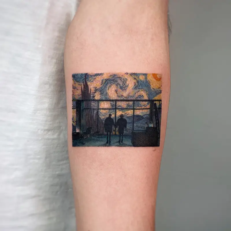 The Starry Night Window View Tattoo