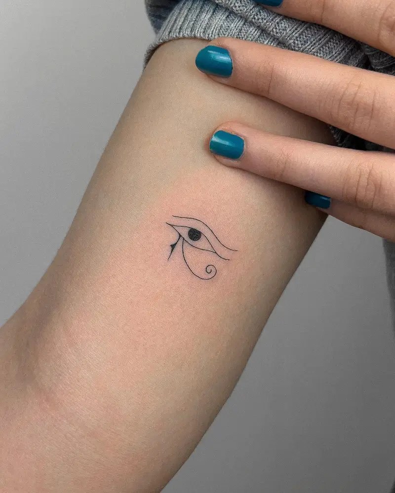 Tiny Minimalist Eye of Horus Tattoo