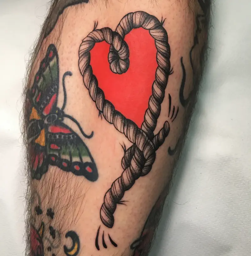 Traditional Rope Heart Tattoo
