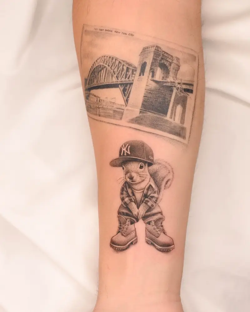 Urban Streetwear Squirrel Tattoo