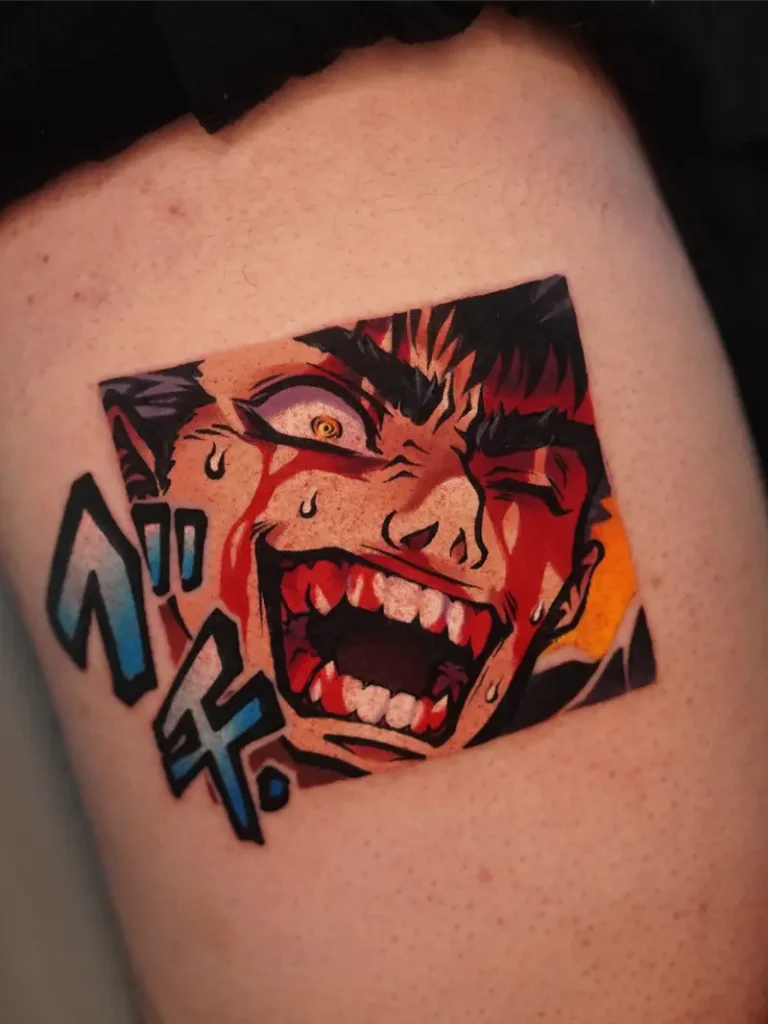 Vibrant Manga Panel Guts Berserk Tattoo