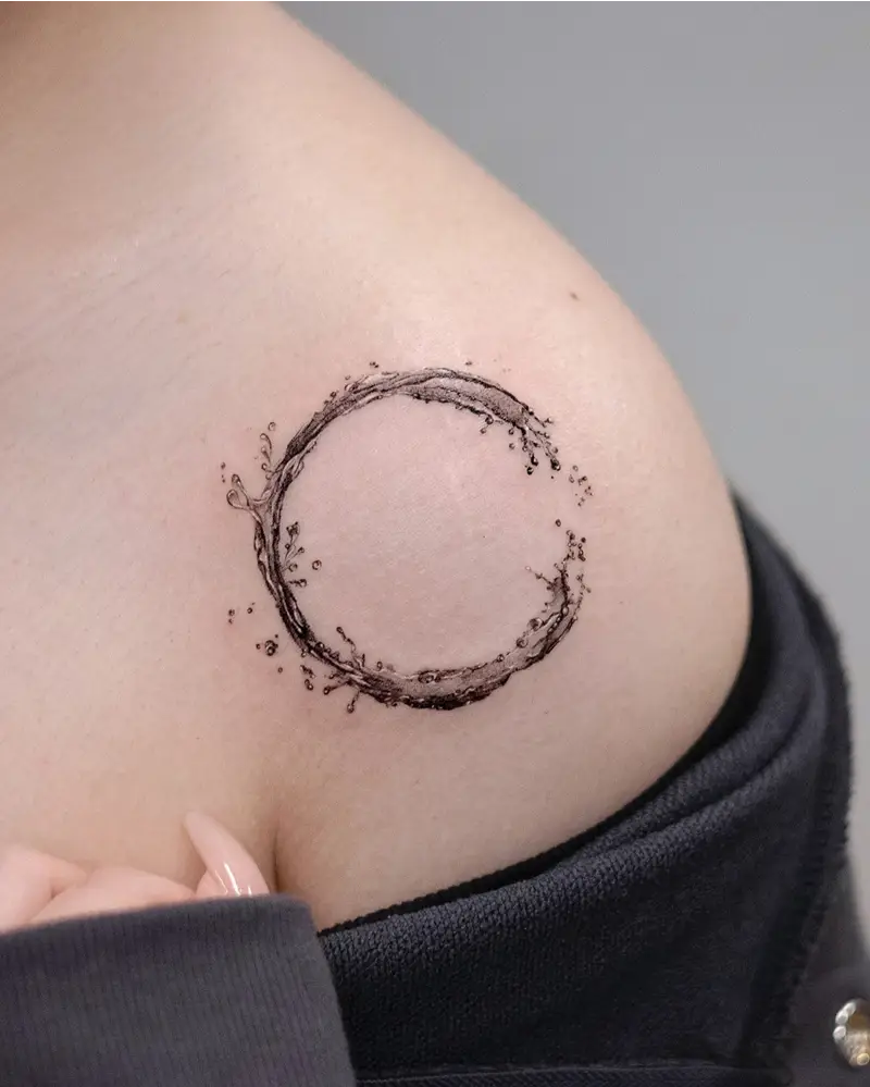 Water Splash Circle Tattoo