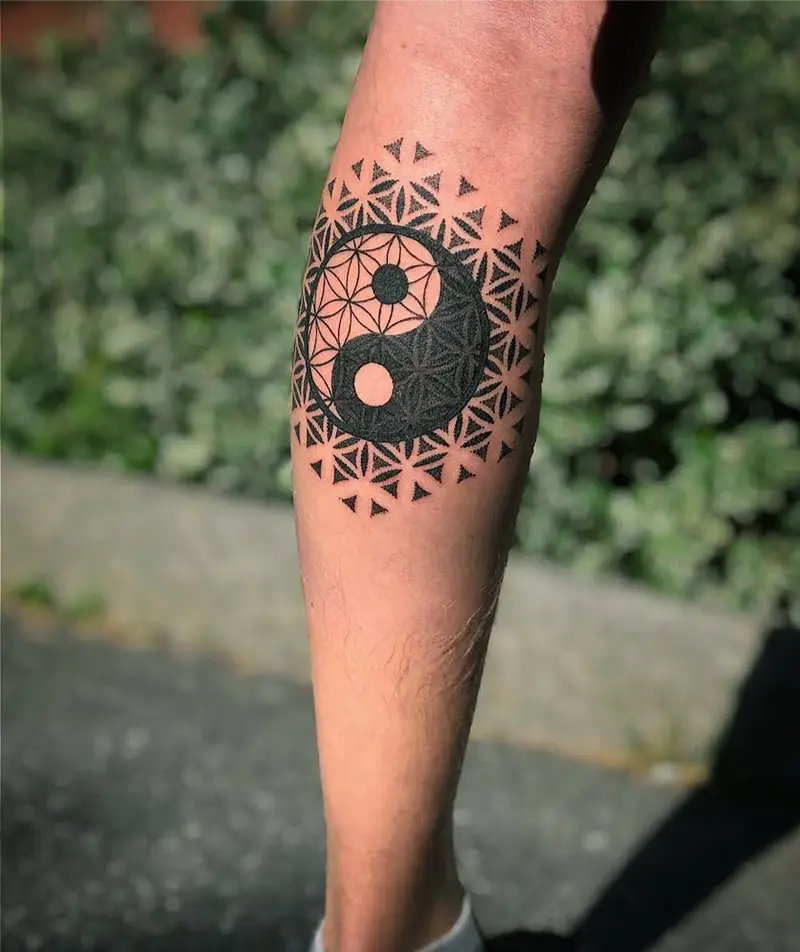 Yin Yang Flower of Life Tattoo